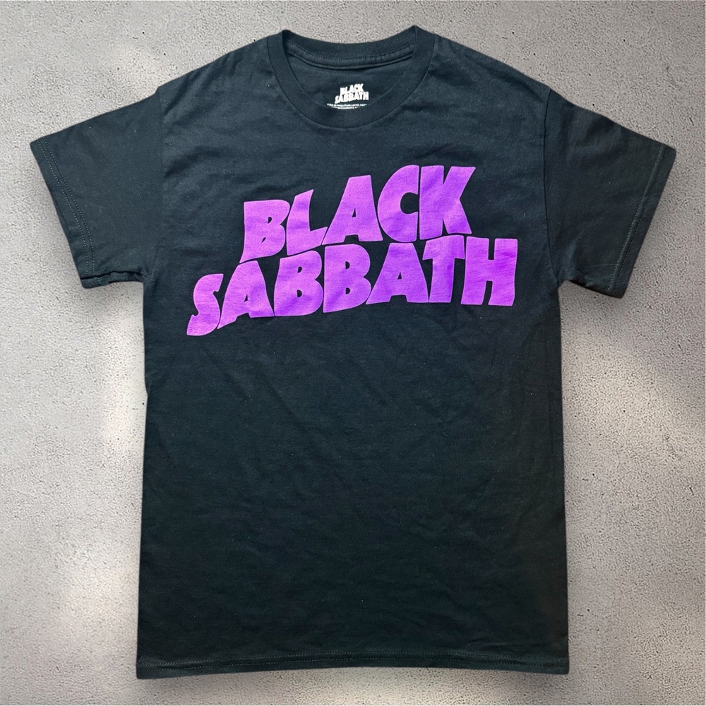 Black Sabbath Band Tee‎ Shirt Black Purple Logo Mens Small Heavy Metal Rock